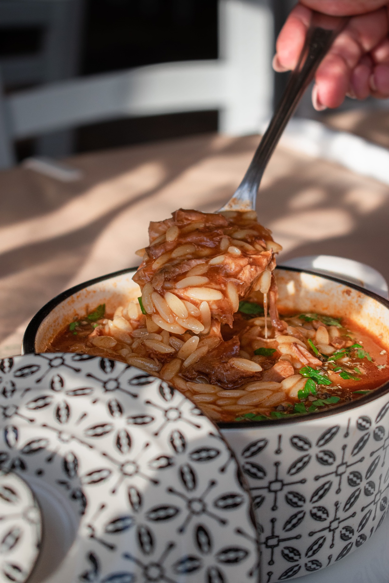 Slow-cooked lamb giouvetsi with orzo